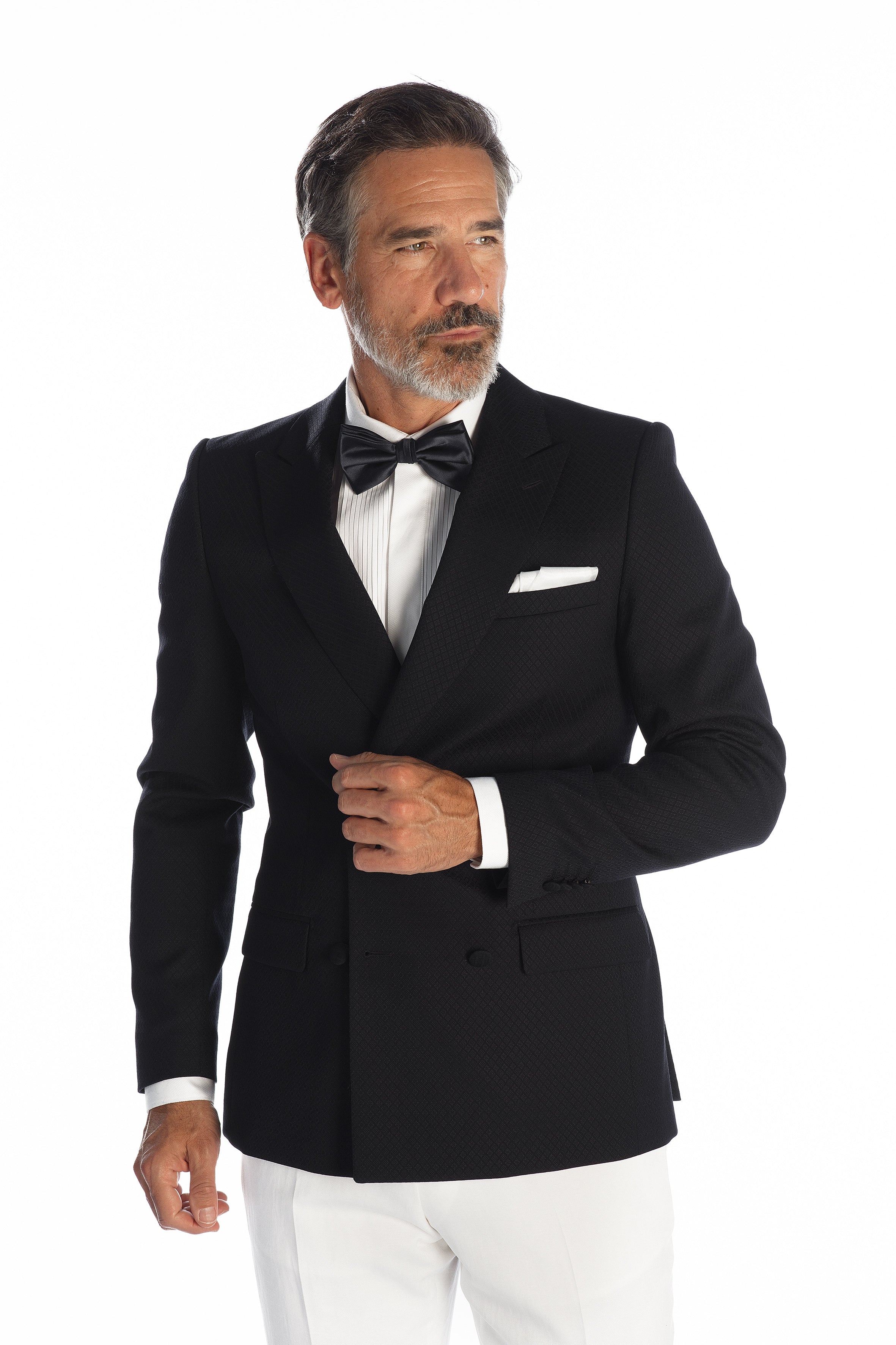 Veste croisé Méo marine à motif