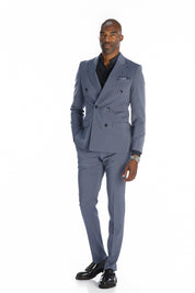 Costume Meo lavande  chemise col retournée marine recadré
