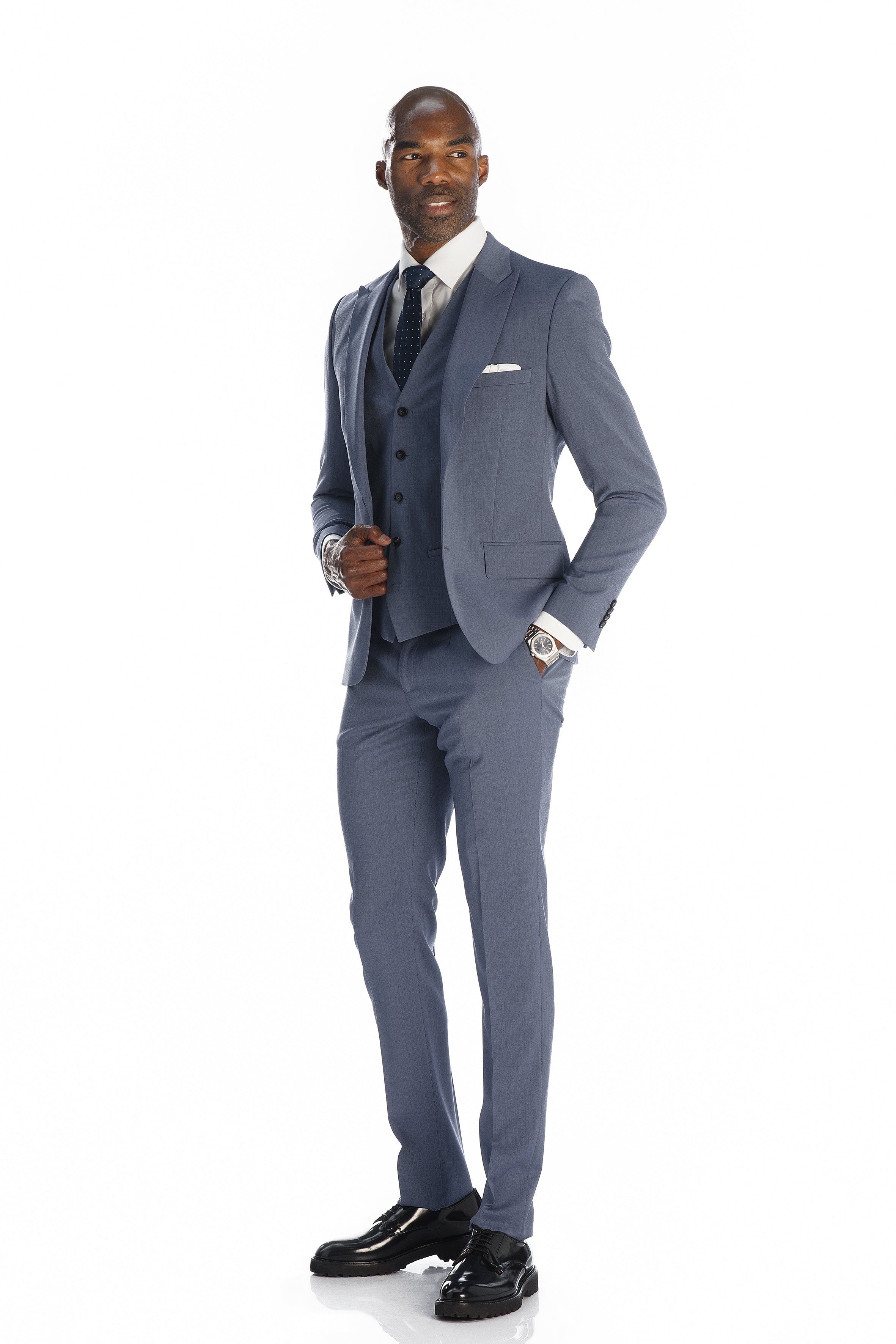 Costume James bleu lavande 3 pièces
