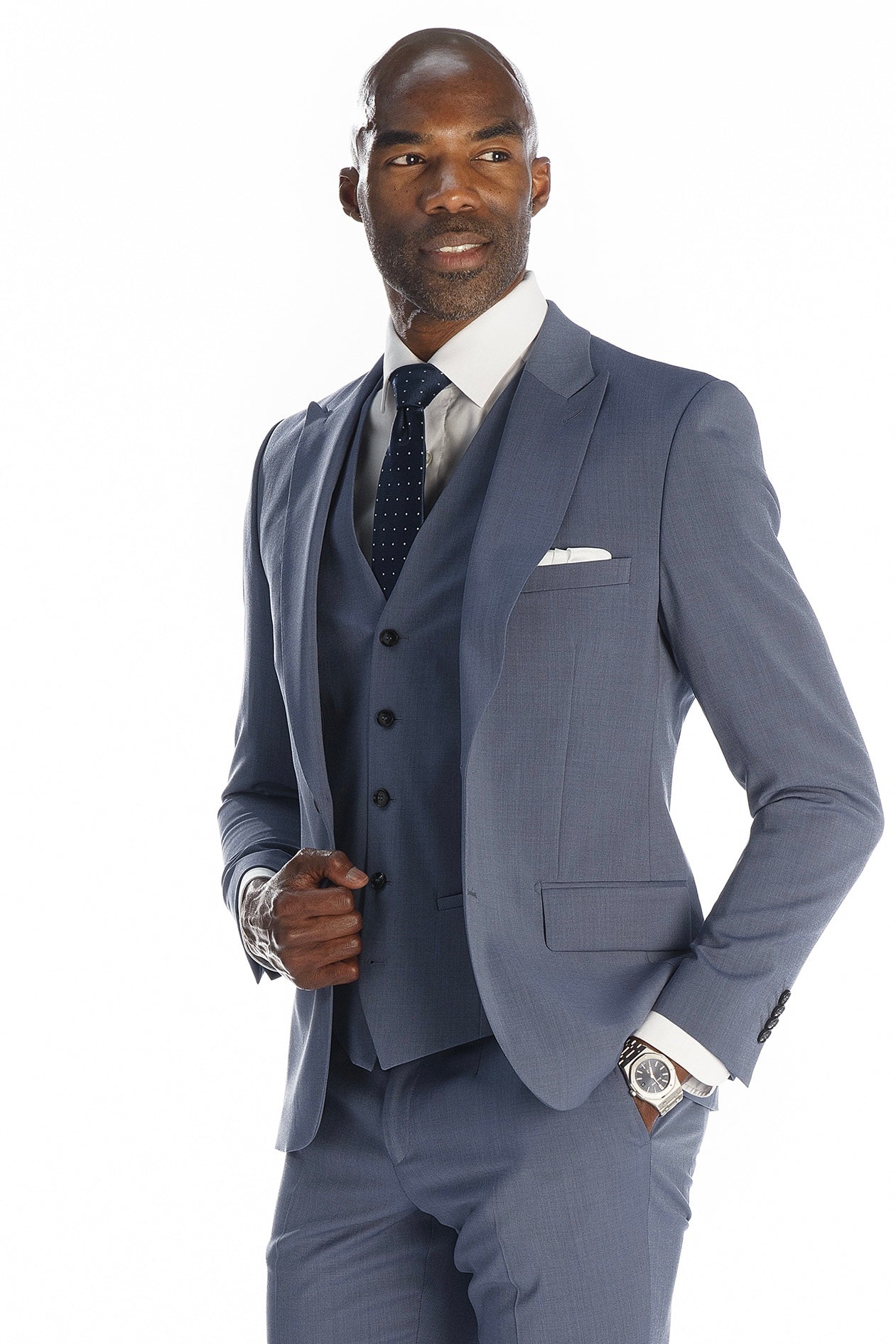 Costume James bleu lavande 3 pièces