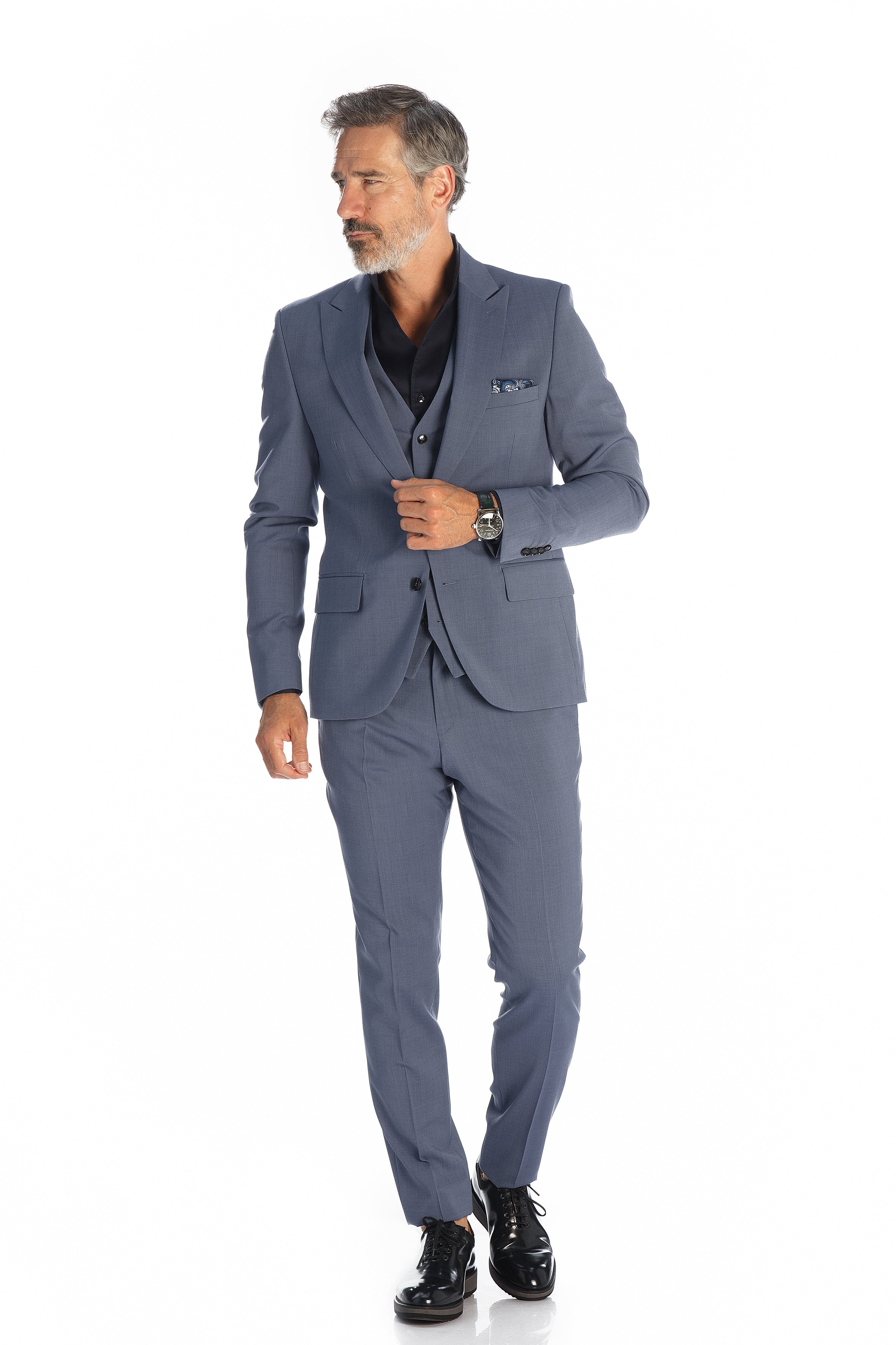 Costume James bleu lavande 3 pièces