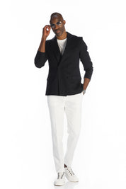 Veste croisé Méo marine à motif