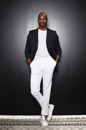 Veste croisé Méo marine à motif