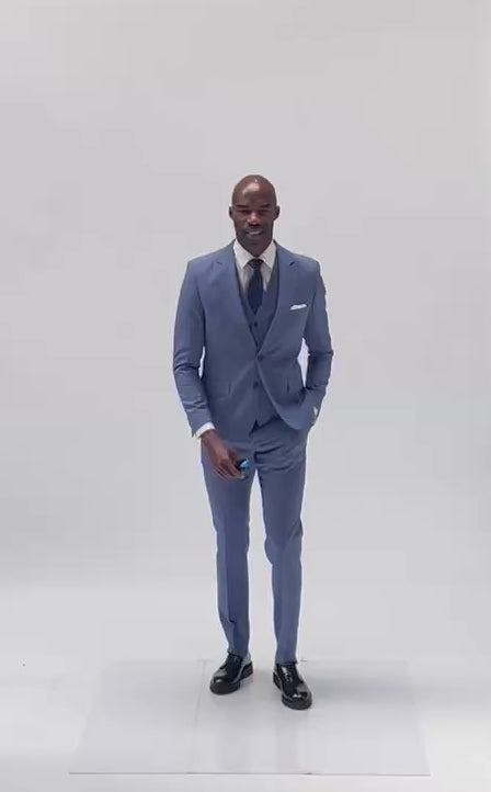 Costume James bleu lavande 3 pièces
