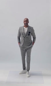 Costume croisé Meo gris